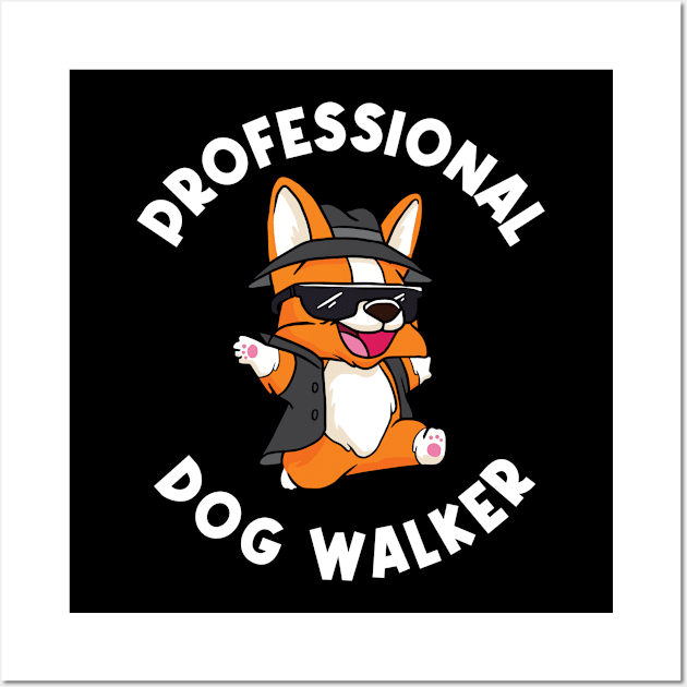 Dog Walker Funny Dog Walking Gift Wall Art by CatRobot